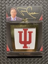 TOM CREAN 2011-12 UD Black Logo Patch Gold Ink Auto /60 Indiana Hoosiers Coach