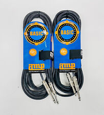(2) Pack 15 ft Professional Low-Noise 1/4" to 1/4" Guitar Instrument Audio Cable