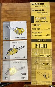 McCulloch Model Chainsaw Operation Maintenance Manuals Lot Library Set Of 12!
