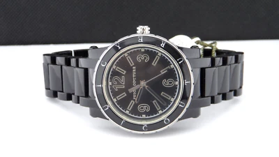 Relógio feminino Juicy Couture pulseira de plástico preta mostrador acentuado cristal - Imagem 1 de 4