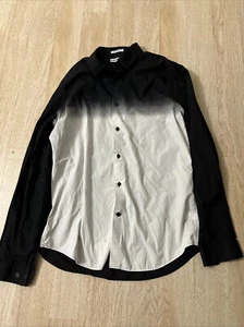 Express Mens Black And White Long Sleeves Size Large Extra Slim Fit - Picture 1 of 11