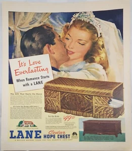 1946 Lane Cedar Hope Chest Vintage Ad Its love everlasting - Picture 1 of 1