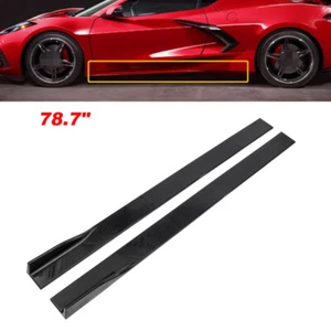 78.7" Side Skirt Rocker Panel For Mercedes-Benz W205 W211 W212 GTR CLA Black - Picture 1 of 9