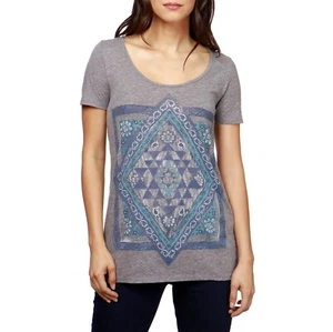 Lucky Brand Heather Gray Celestial Graphic Tee Shirt Women’s Size S - Picture 1 of 12