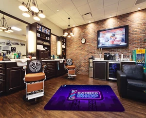 3D Lichtzeichen H379 Barber Shop Mat Elegant Foto Teppich Wolldecke Sinsin - Picture 1 of 5