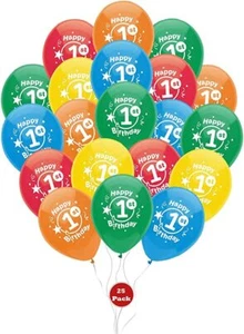 PMU Happy Birthday Luftballons 12 Zoll Latex (sortiert, Farbe) - Bild 1 von 21