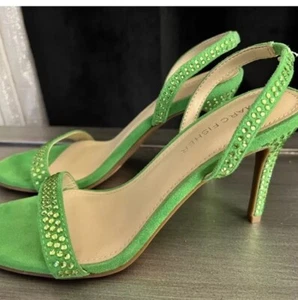 😎💚Marc Fisher limettengrüne Fersenriemen-Sandale Strass-Dekor Größe 6M - Bild 1 von 4