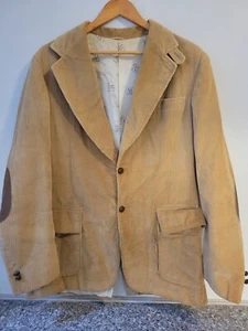 Vintage Levis Panatela Small/ Medium 21" Pit To Pit Tan Corduroy Blazer Flawed - Picture 1 of 12