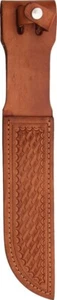 Funda de cuchillo fija recta hoja de 7" marrón tejido de canasta cuero SH1136 - Imagen 1 de 1