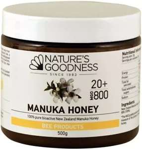 Manuka Honey 100% Pure Bioactive 20+ 800MGO 500g Nature's Goodness - Picture 1 of 1