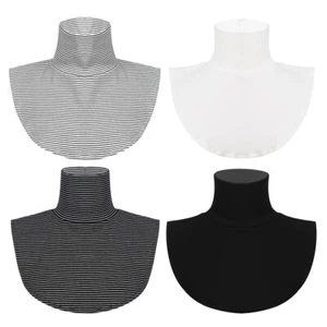 Women Detachable Cotton Faux Turtleneck High Neck Half Top Blouse Dickey Collar - Picture 1 of 94