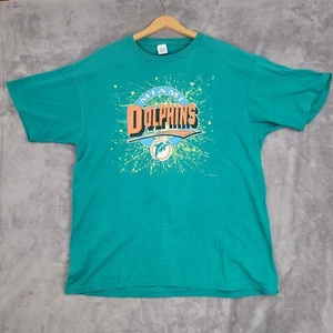 Vintage Logo 7 Miami Dolphins Football T -Shirt Men Size XL 1991 Green NFL USA - Picture 1 of 13