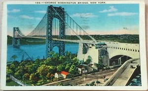 Postal de la ciudad de Nueva York GEORGE WASHINGTON BRIDGE Hudson R Irving Underhill 1936 - Imagen 1 de 2