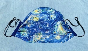 Fabric Face Mask, Starry Night in Van Gogh Style - Picture 1 of 7