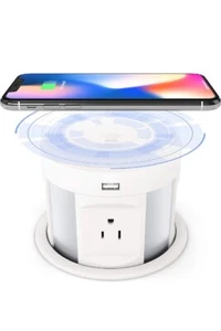 Automatic Pop up Outlet Surge Protector Retractable Hidden Recessed Power Strip - Picture 1 of 10
