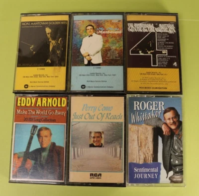 6 Cassette Lot Easy Listening & Orchestral Mantovani Perry Como Roger Whittaker - Image 1 of 4
