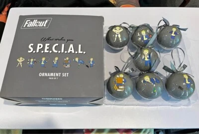 BETHESDA Fallout SPECIAL Ornament Set ThinkGeek Rare 7 Total Unique Ornaments