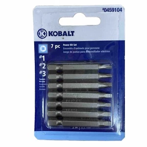 New Kobalt 7 Piece 2" Set #1, #2, #3 Square Power Drill Bit 0459104 - Picture 1 of 2