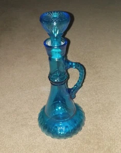 Bottiglia decanter liquore genio Jim Beam vetro blu vintage metà secolo Jeannie - Foto 1 di 3