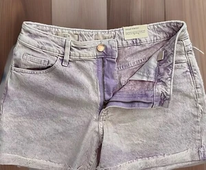 New Purple Shorts Acid Wash Sz 8 29 Universal Thread Vintage Midi Stretch Cuffed - Picture 1 of 5