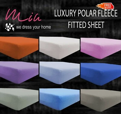 Teddy Polar Fleece Fitted Sheet Extra Deep Bed Sheets 30 cm Warm Double Bed Size