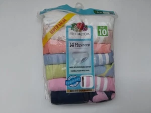Fruit Of the Loom Size 10 Tag-Free 14 Cotton Hipsters - Picture 1 of 5