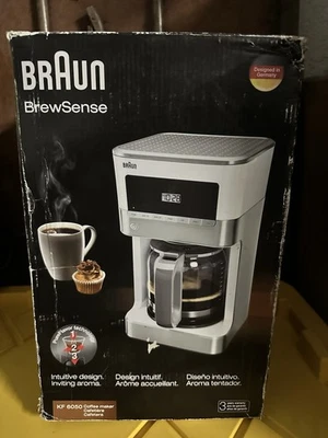 Braun BrewSense 12-cup Coffee Maker KF6050WH Stainless Steel/White New Open Box - Image 1 of 4