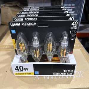 BPCTC40930CAFIL/4 FEIT ELECTRIC B10 3.3 Watt Candelabra Bulbs (E12)BW 3000K 4-PK - Picture 1 of 3