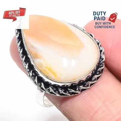 Black Friday Sale Mookaite Art Deco Statement Wife Ring Size 9 Sterling Silver - Image 1 of 4