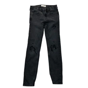 Abercrombie & Fitch Kids Jeans Size 15/16 Girls Distressed Skinny Slim Black - Picture 1 of 13