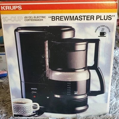 VTG Krups Brewmaster Plus 10 Cup Coffee Maker Type 140 in BLACK. NEW open Box - Image 1 of 4