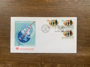 UN NEW YORK 1965 FDC OFFICIAL POPULATION GROWTH TRENDS FIELDS PEOPLE - Picture 1 of 1