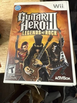 Nintendo Wii Guitar Hero Aerosmith Has 3 Total Guitars & GHIII & Rock Band Games - Image 1 of 4