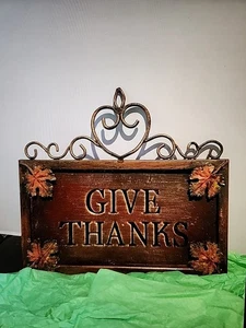 Letrero de metal Give Thanks - Imagen 1 de 3