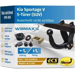 ANHÄNGERKUPPLUNG starr für Kia Sportage V ab 21 +7pol E-Satz ECS - Bild 1 von 2