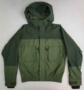 Cabela's Gore Tex-Green Nylon Hooded Guide Jacket Parka Field Rain Coat Men's S - Picture 1 of 7