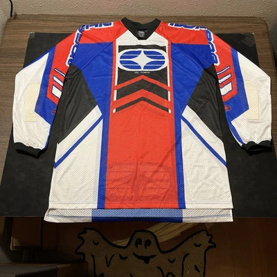 Vintage No Fear Motocross Jersey MX Elektron 1990s Adult Gear Long Sleeve Subaru - Image 1 of 4