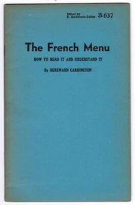 Hereward Carrington / The French Menu How to Read It and Understand It 1947 - Picture 1 of 2