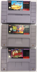 Super Nintendo GAME Lot: Warner Bros Road Runner, Porky Pig, Taz-Mania TESTED G8 - Picture 1 of 11