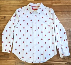 Camicia blusa Maeve by Anthropologie coccinella bianca in cotone con bottoni, taglia media - Foto 1 di 6