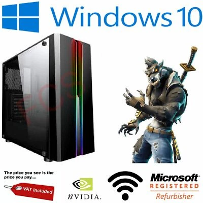 Ultra Fast Gaming PC Quad Core i5 Computer 8GB RAM 1TB HDD GT710 2GB Windows 10 - Image 1 of 4