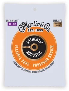 JEU CORDES GUITARE ACOUSTIQUE FLEXIBLE CORE PHOSPHORE BRONZE CUST LIGHT MA535FX - Picture 1 of 2