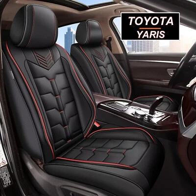 For Toyota Yaris 2013-2018 Car 5 Seat Covers PU Leather Front & Rear Cushion Pad - Изображение 1 из 4