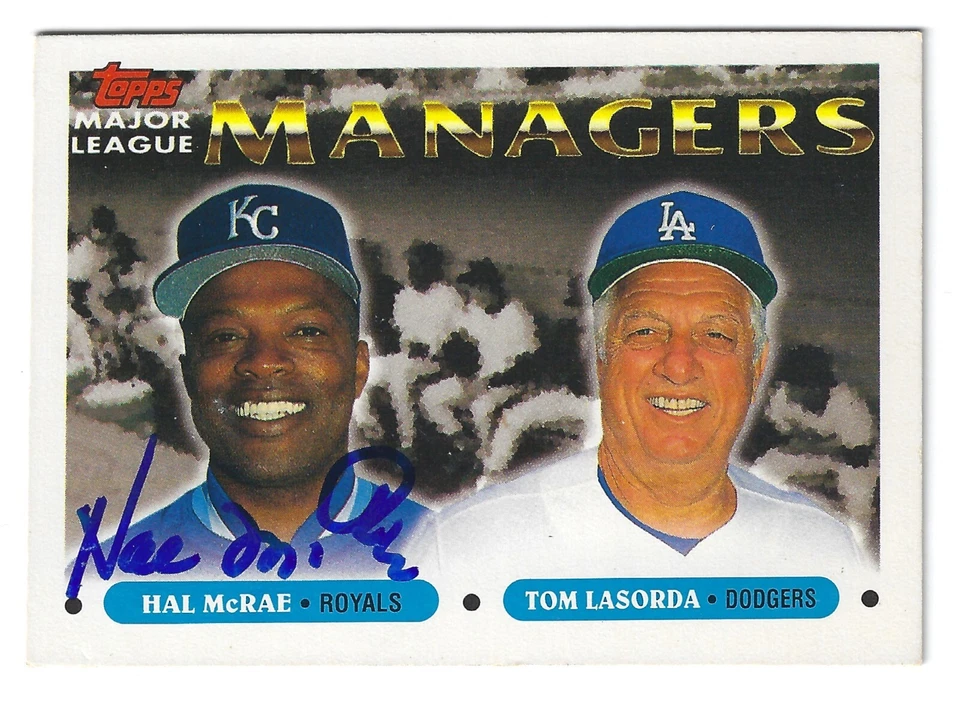 БЕЙСБОЛЬНАЯ КАРТОЧКА С АВТОГРАФОМ HAL McRAE KANSAS CITY ROYALS CINCINNATI REDS TAMPA BAYRAYS - Изображение 1 из 1