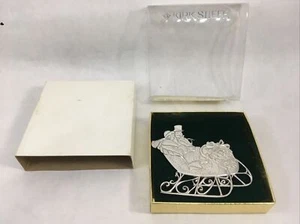 Kirk Stieff 1992 First Christmas Together Ornament Pewter Sleigh Xmas Decoration - Picture 1 of 12