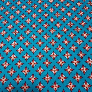 Laredo BTY Quilting Treasures Turquoise Red Black White Medallion Turquoise - Picture 1 of 3