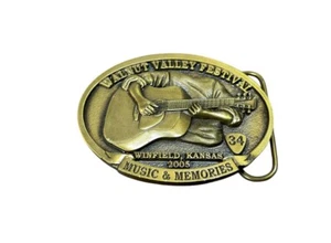 Vintage 2005 Walnut Valley Festival Winfield Kansas Messing Gürtelschnalle limitiert - Bild 1 von 4