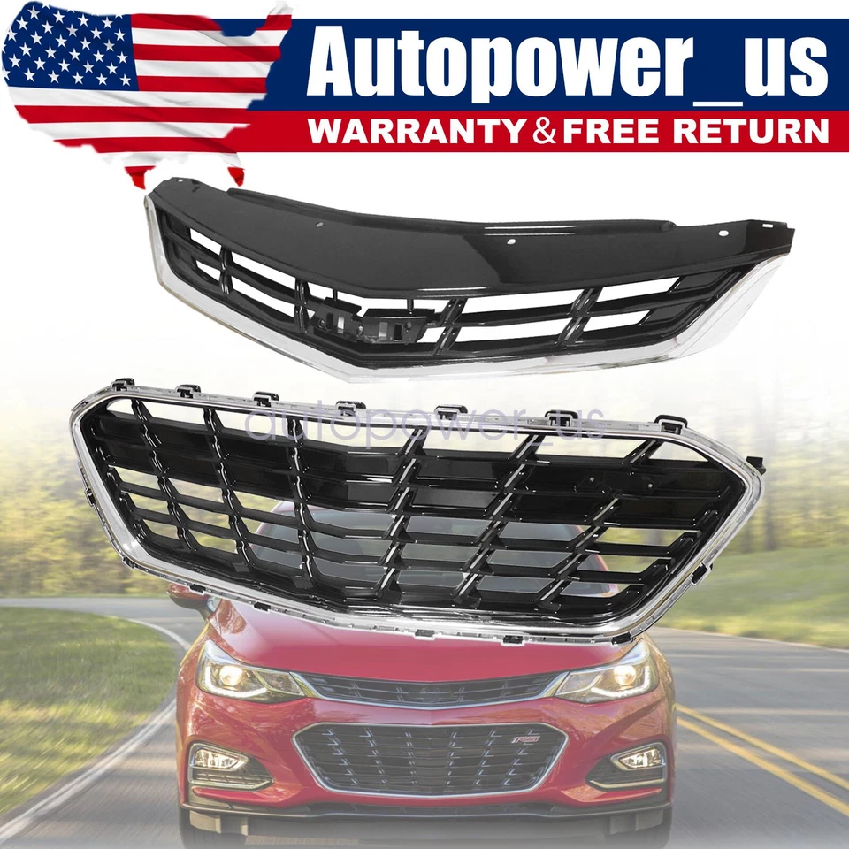 Nuevo juego de parrilla superior delantera apto para Chevrolet Cruze 2016 2017 2018 2019 con moldura RS Foto 1 de 4