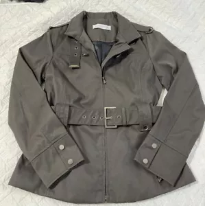NUEVA CHAQUETA AJUSTADA ZARA verde caqui para mujer grande muchos bolsillos forrada con cremallera frontal - Imagen 1 de 13