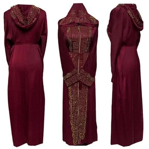 Luxury Women Hooded Stone Works Abaya Jalabiya Arab Long Dress - Picture 1 of 4